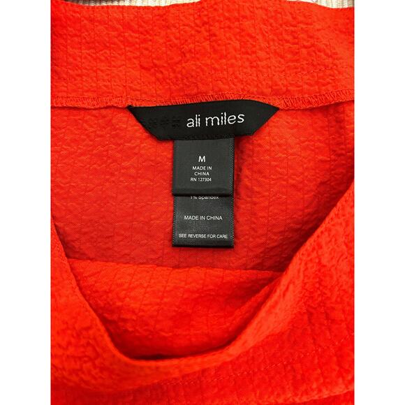 ALI MILES Red Asymmetric Cutout Sleeves Peekaboo Back Tunic Top Size Medium - Picture 6 of 6